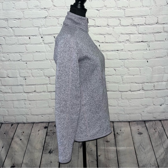 Patagonia Heathered Purple Quarter-Zip Fleece Pullover Sweater Size Medium - Picture 13 of 14